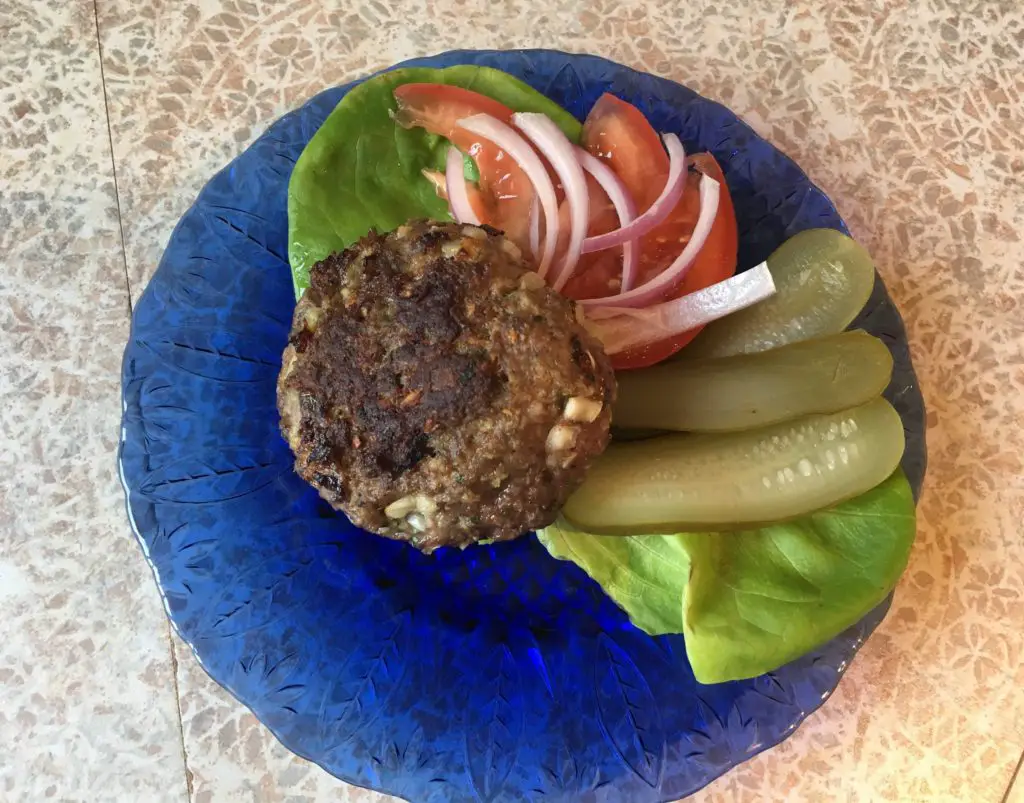 bun-less 1/4 pound hamburger