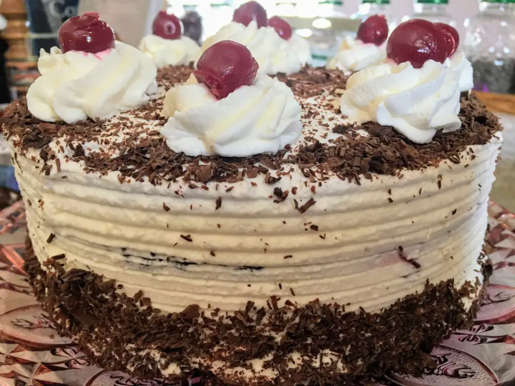 black forest cake made with kirsch