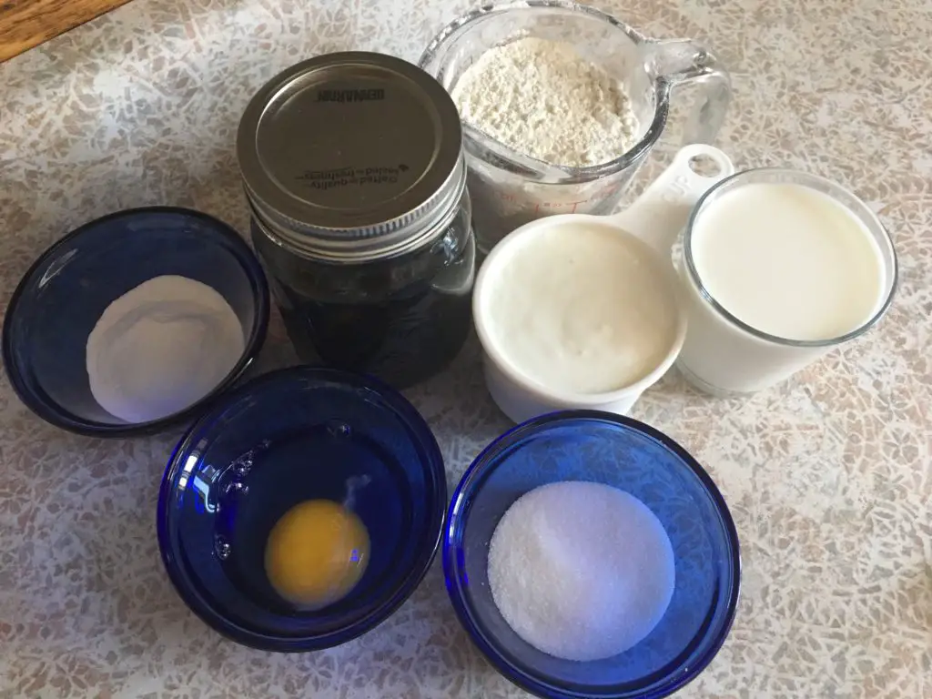 ingredients for mllk kefir pancakes
