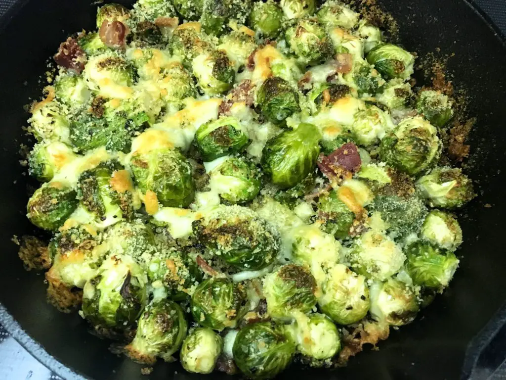 bacon parmesan brussels sprouts skillet