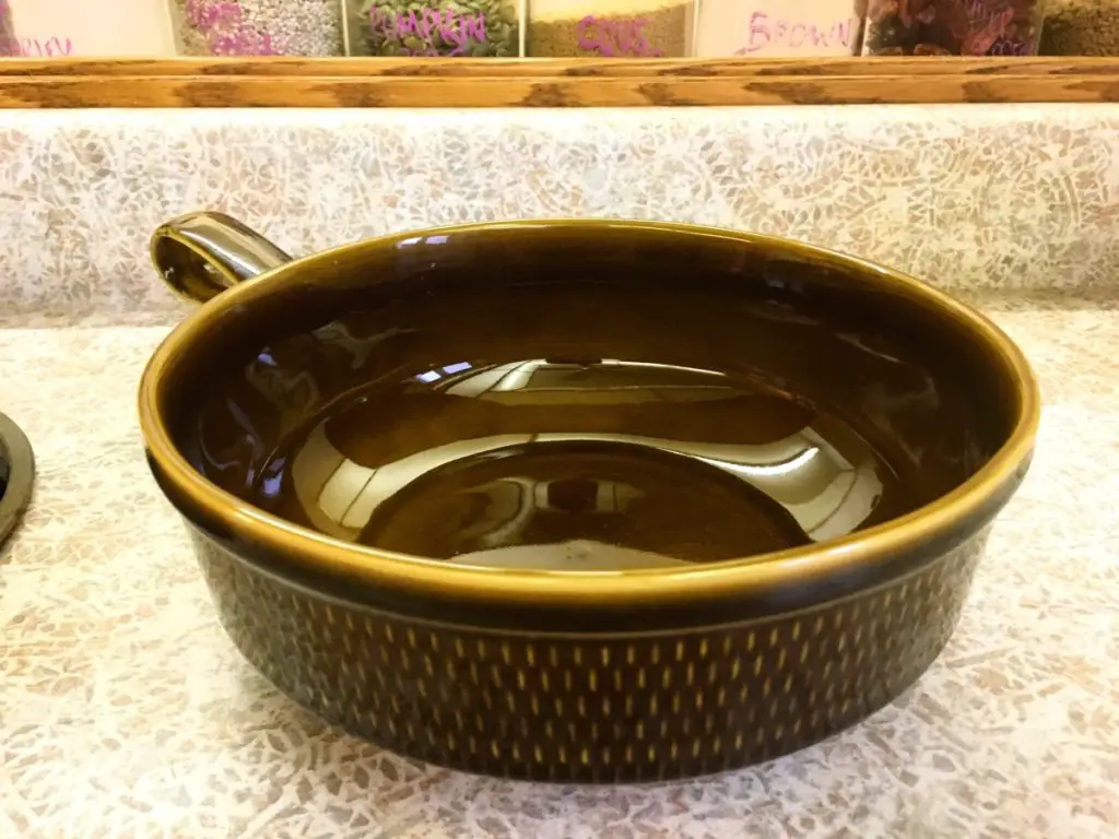 vintage ceramic fondue pot