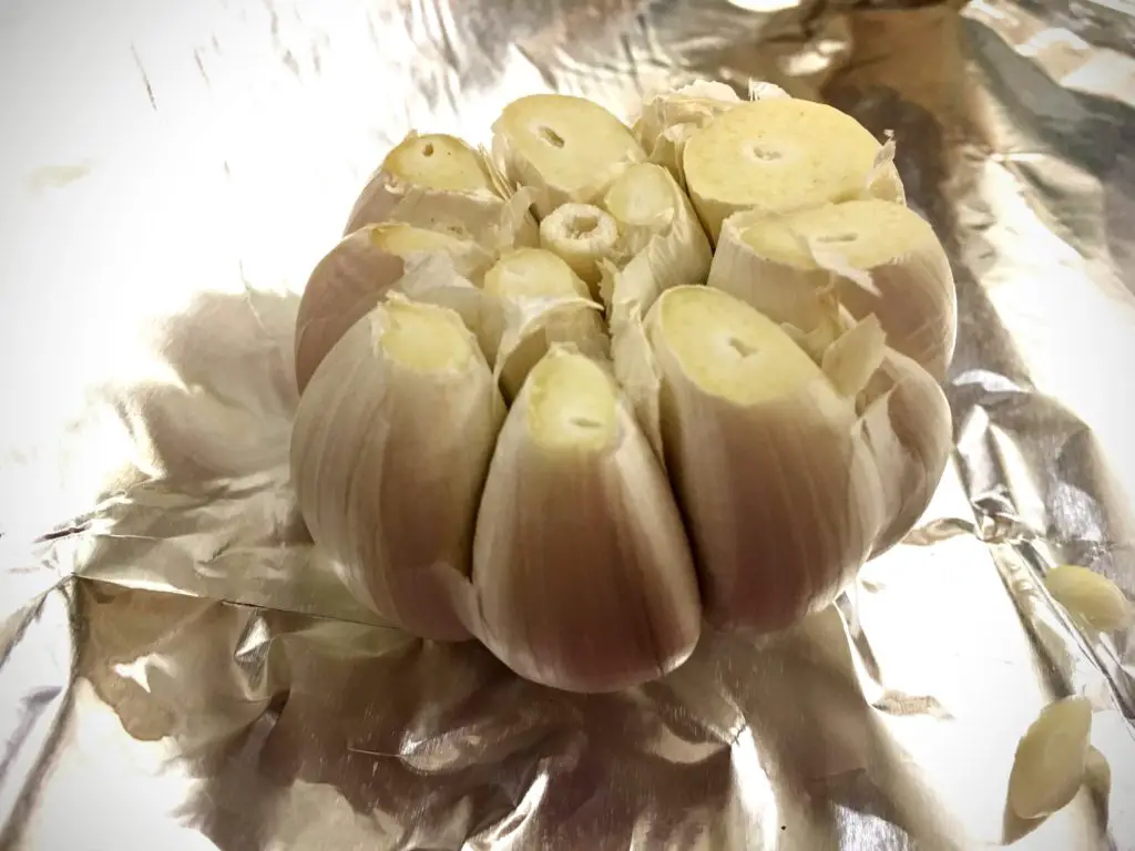 peeled head of garlic for roasted garlic