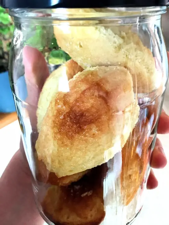 glass jar of madeleines