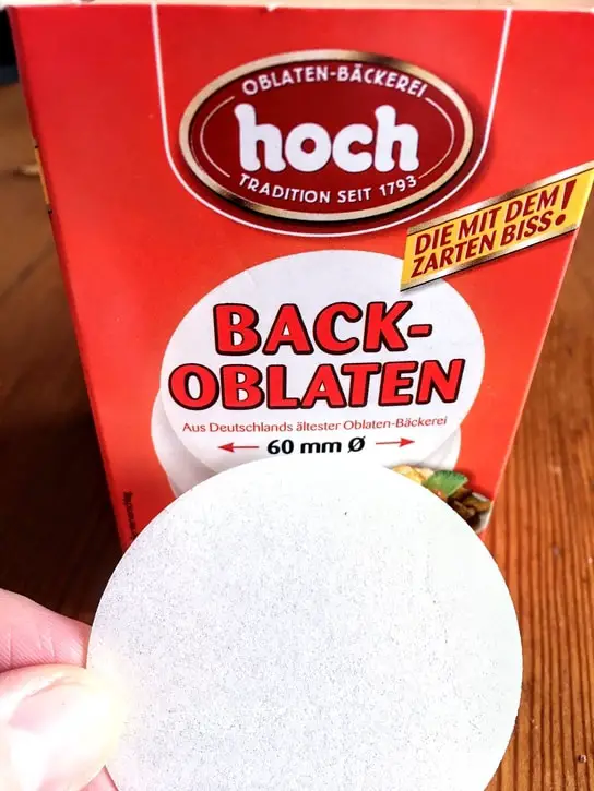back-oblaten wafer for German Christmas treats