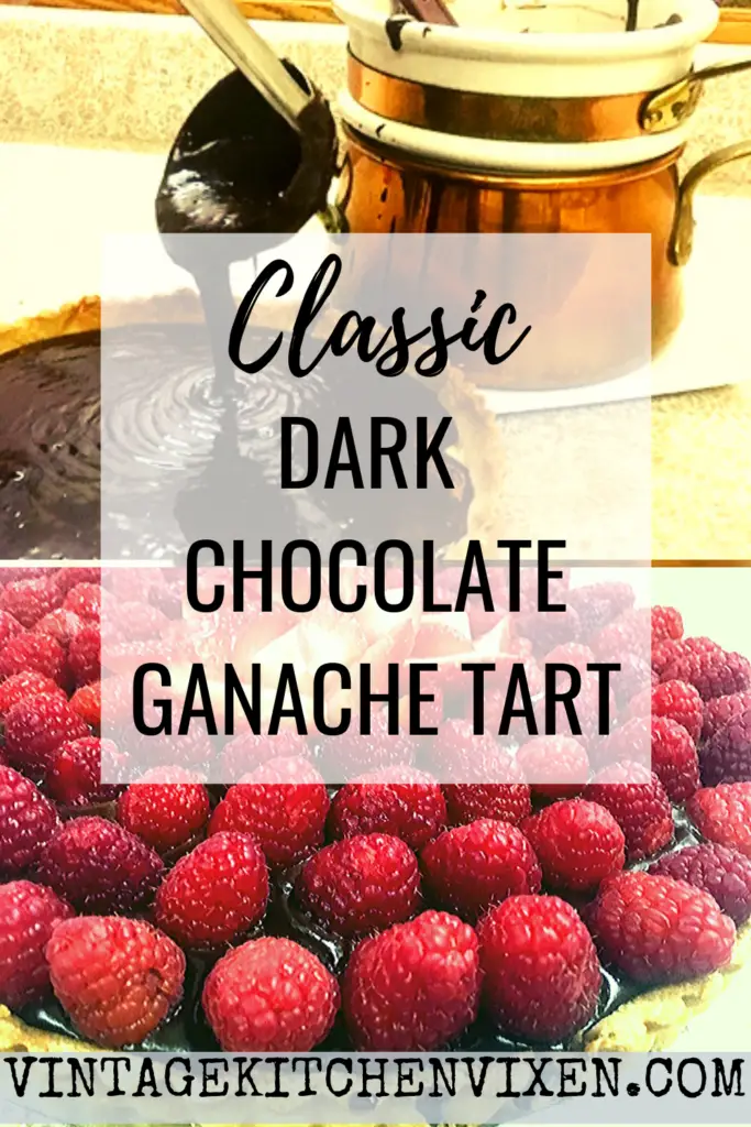 classic dark chocolate ganache tart pinterest image