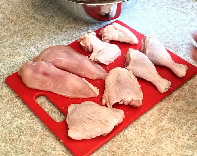 cuts from quartering a chicken