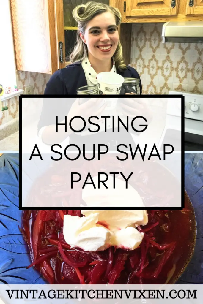 hosting a soup swap party pinterest image