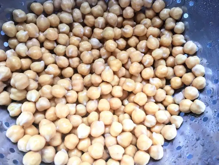 soaked chickpeas ready for cooking