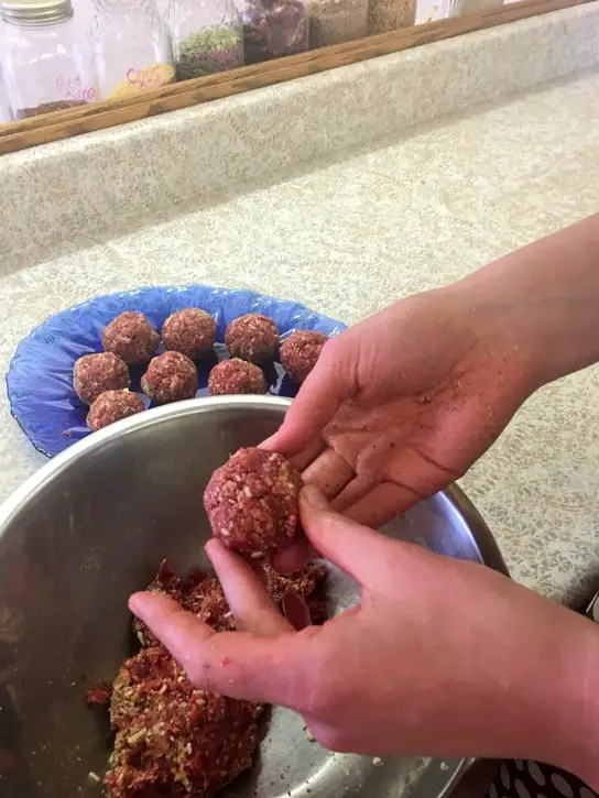 making homemade meatballs from scratch