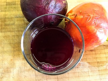 glass of beet kvass and beets