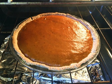 baking maple bourbon pumpkin pie